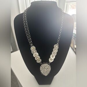Beautiful Silver and Pearl like beads Necklace